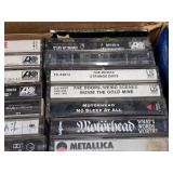 Lot of (3 Boxes) Vintage Cassette Tapes with Clock Radio