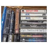 Lot of (3 Boxes) Vintage Cassette Tapes with Clock Radio