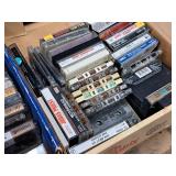 Lot of (3 Boxes) Vintage Cassette Tapes with Clock Radio