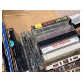 Lot of (3 Boxes) Vintage Cassette Tapes with Clock Radio