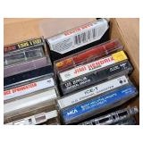 Lot of (3 Boxes) Vintage Cassette Tapes with Clock Radio