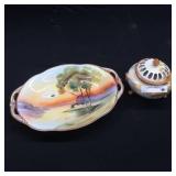 NIPPON HAND PAINTED POTPOURRI DISH AND BOWL ~VINTAGE