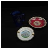 SHIRLEY TEMPLE PITCHER AND 2 SMALL PLATES