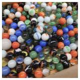 MARBLES~HUGE LOT IN WOODEN BOX