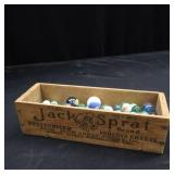 JACK SPRAT WOODEN CHEESE HOLDER WITH MARBLES