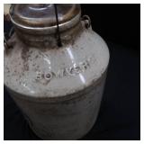 EXTRA LARGE JUG (CROCK) GLASS AND WIRE LID AND HANDLE