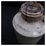 EXTRA LARGE JUG (CROCK) GLASS AND WIRE LID AND HANDLE