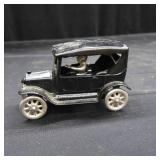 VINTAGE BLACK MODEL T TYPE CAR WITH DRIVER ~NEAT PIECE