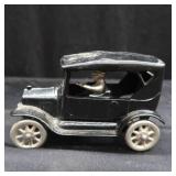 VINTAGE BLACK MODEL T TYPE CAR WITH DRIVER ~NEAT PIECE