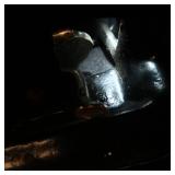 VINTAGE BLACK MODEL T TYPE CAR WITH DRIVER ~NEAT PIECE