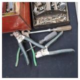 RED METAL TOOL BOX ~LARGE WITH TOOLS