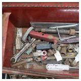 RED METAL TOOL BOX ~LARGE WITH TOOLS