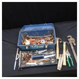 BLUE BUILDERS SQUARE 19" TOOL BOX LOADED WITH TOOLS