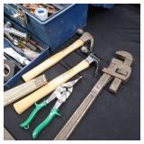 BLUE BUILDERS SQUARE 19" TOOL BOX LOADED WITH TOOLS