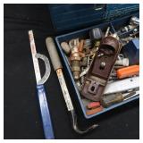 BLUE BUILDERS SQUARE 19" TOOL BOX LOADED WITH TOOLS