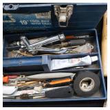 BLUE BUILDERS SQUARE 19" TOOL BOX LOADED WITH TOOLS