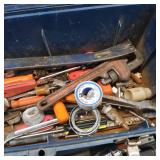 BLUE BUILDERS SQUARE 19" TOOL BOX LOADED WITH TOOLS