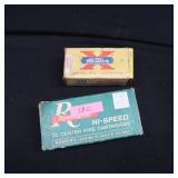 VINTAGE AMMUNITION BOXES WITH SHELL CASINGS