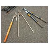 Lot of (3) Assorted Bypass Loppers/Pruners