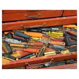 Metal Tool Box 10-drawer with Tape, Chisels, Snips, Scissors, Screwdrivers