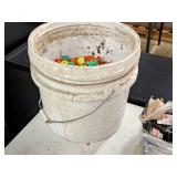 Lot of (1 Bucket) Plastic Cap Nails