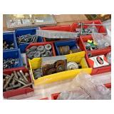Lot of (12 Containers) Assorted Nuts, Bolts, Washers, Locknut Shop Assortment