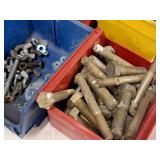 Lot of (12 Containers) Assorted Nuts, Bolts, Washers, Locknut Shop Assortment