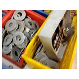 Lot of (12 Containers) Assorted Nuts, Bolts, Washers, Locknut Shop Assortment