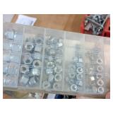 Lot of (12 Containers) Assorted Nuts, Bolts, Washers, Locknut Shop Assortment