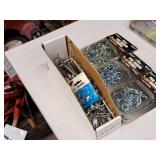 Lot of (4 Containers) Assorted Peg Board Hooks