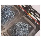 Lot of (4 Containers) Assorted Peg Board Hooks