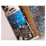 Lot of (4 Containers) Assorted Peg Board Hooks