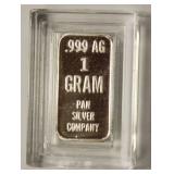 One Gram Bar Of .999 Fine Silver