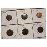 20 Indian Head Pennies 1880 - 1908