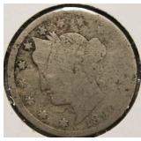 1890 Liberty Head V - Back Nickel