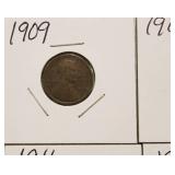 1909, 1910, 1911, 1912 Wheat Back Pennies