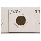 1919, 1919 - D, 1919 - S Wheat Back Pennies