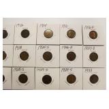 15 Semi Key Dates Wheat Back Pennies 1910 - 1933
