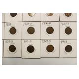15 Semi Key Dates Wheat Back Pennies 1910 - 1933