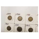10 Liberty Head V- back Nickels 1899 - 1911