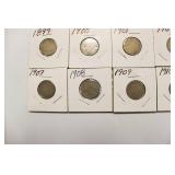 10 Liberty Head V- back Nickels 1899 - 1911