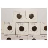 20 Indian Head Pennies, 1880 - 1907