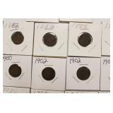 20 Indian Head Pennies, 1880 - 1907