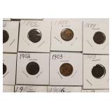 20 Indian Head Pennies, 1880 - 1907