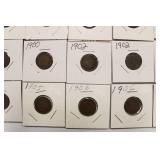 20 Indian Head Pennies, 1880 - 1907