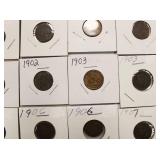 20 Indian Head Pennies, 1880 - 1907