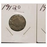 1912 and 1912-D Liberty Head V - Back Nickels