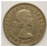 1955 Great Britain Two Shillings Queen Elizabeth Second