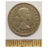 1955 Great Britain Two Shillings Queen Elizabeth Second
