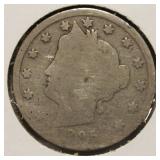 1895 Liberty Head V- Back Nickel